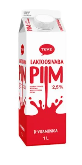 Piim D-vitamiiniga laktoosivaba, TERE, 1 L