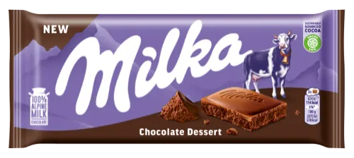 Piimašokolaad MILKA Alpine, koheva kakaotäidisega (45%), 100g