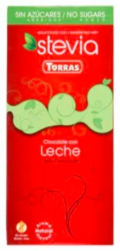 Piena stēvijas šokolāde TORRAS, bez cukura, 100g