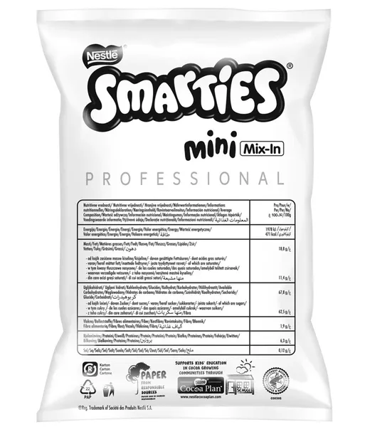 Piimašokolaadi puiste “Mini Mix-In”, SMARTIES, krõbedas suhkrukoores, 500 g