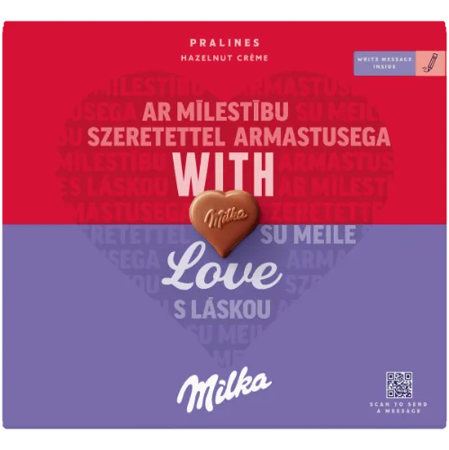 Piimašokolaadikommid MILKA, sarapuupähklitäidisega 110g