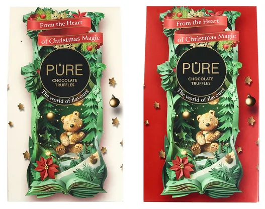 Piimašokolaaditrühvlid  PURE Jõuluassortii, 120g