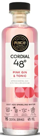 Piiritusjook PUNCH CLUB! Cordial 48 Professional Pink Gin & Tonic, 48%vol, 0,5L,R24/185160/21