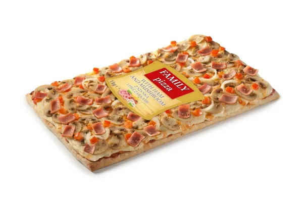Saldēta pica FAMILY, ar šķiņķi un sēnēm, 1kg