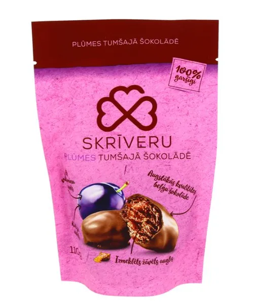 Ploomid tumedas šokolaadis Skriveru 110g