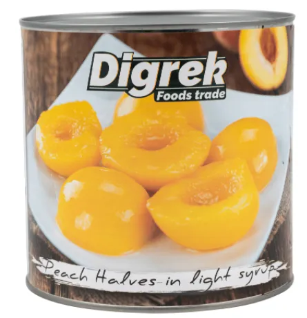 Poolikud Virsikud  Digrek kerges siirupis, 2,6kg / 1,5 kg