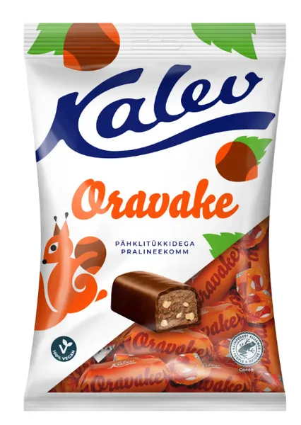 Pralineekomm Oravake KALEV pähklitükkidega 175g