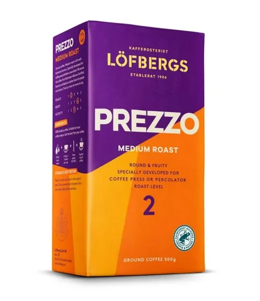Presskannukohv LÖFBERGS Prezzo. 500g, 100% araabika, jämedalt jahvatatud, röstimisaste 2