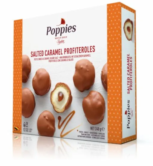 Profitroolid soolakaramelliga, POPPIES, 10tk/pakk 240g