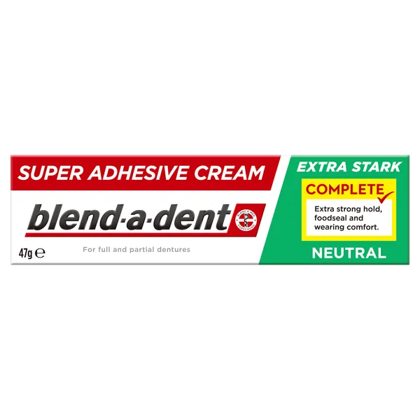 Fiksējošs krēms zobu protēzēm BLEND A DENT Complete Strong Hold, No Flavor, 47 g