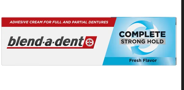 Fiksējošs krēms zobu protēzēm BLEND A DENT Complete Strong Hold, Fresh Flavor, 47 g