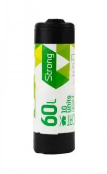 Prügikotid 60 L, must, SORTEX,  LDPE, 30 mic,  10tk