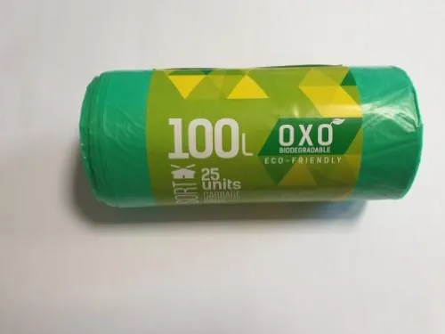Prügikotid BIO, 100L, 25 tk, 18 mic, HDPE, 70x100 cm, roheline