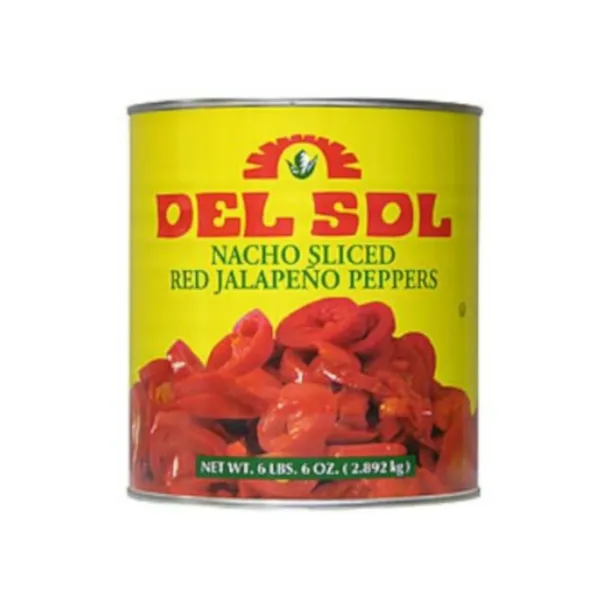 Punane jalapenod DEL SOL, viilutatud, konserv 2,892kg