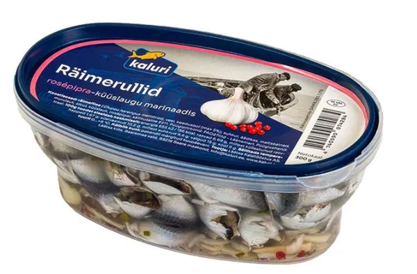 Räimerullid rosèpipra-küüslaugu marinaadis, KALURI, 300 g