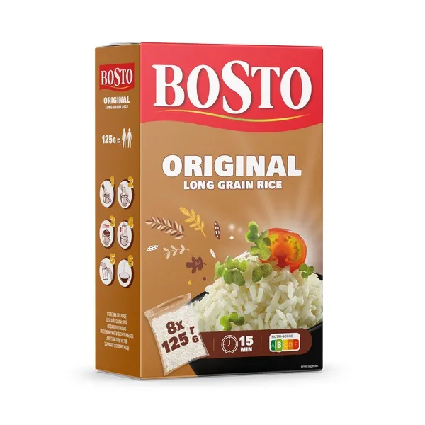 Pikateraline riis 8 x 125 g, BOSTO, 1 kg
