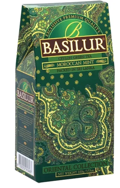 Maitsestatud roheline purutee “Moroccan Mint”, BASILUR, maroko mündi maitsega, 100 g