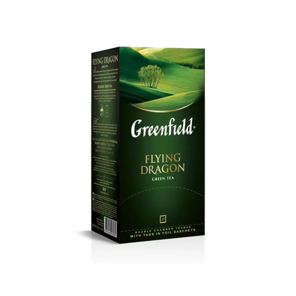 Roheline tee Flying Dragon,  2g x 25tk, teekott foolium ümbrikus, GREENFIELD