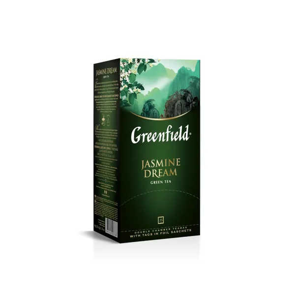Roheline tee Jasmine Dream,  2g x 25tk, teekott foolium ümbrikus, GREENFIELD
