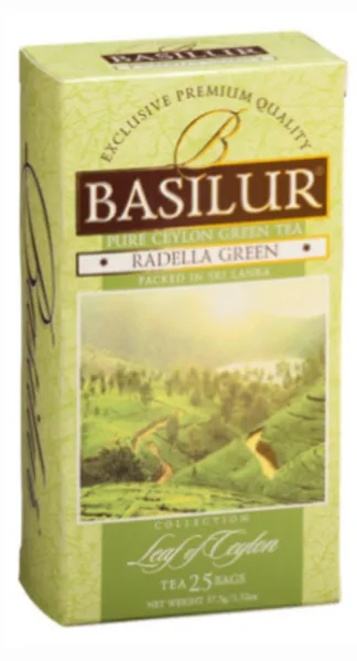 Roheline tee Leaf of Ceylon Radella BASILUR, 37,5g, 25tk teekott