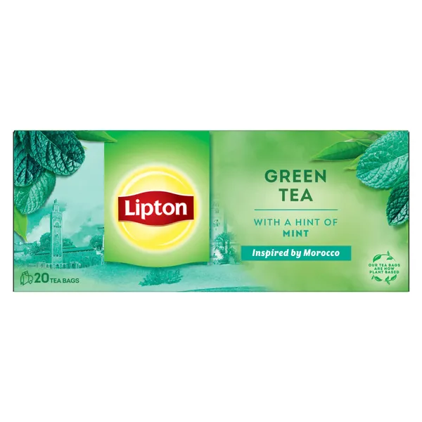 Roheline tee LIPTON, Clear Green Mint, piparmündiga, 25 tk/pakk