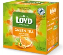 Roheline tee LOYD Apelsini- ja mandarinimaitseline 20 x 1.5g, püramiid kotis