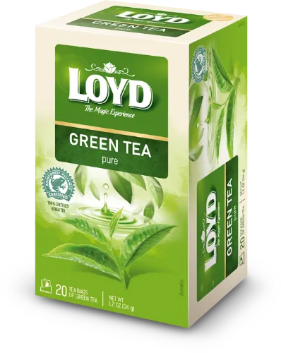 Roheline tee LOYD Green Pure 20 x 1.7g, kahekambriline teekott