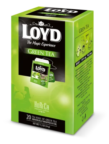 Roheline tee LOYD Horeca 20 x 1.7g, kahekambriline teekott ümbrikus