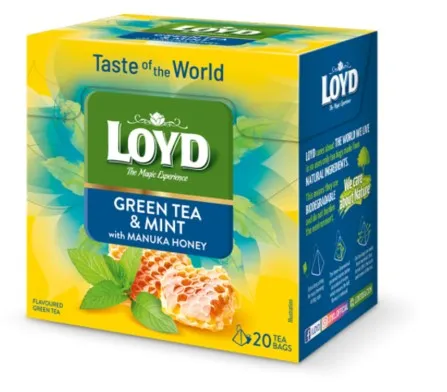 Roheline tee  LOYD  piparmündi ja  Manuka meemaitseline , 20x1,7g, püramiid kotis