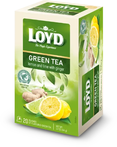 Roheline tee LOYD sidruni, laimi ja ingveriga 20x1.7g kahekambriline teekott