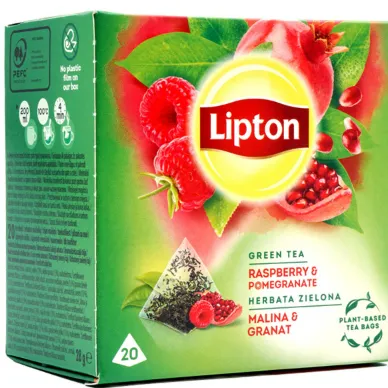 Roheline tee vaarika-granaatõuna , 20pk, püramiid kotis, LIPTON