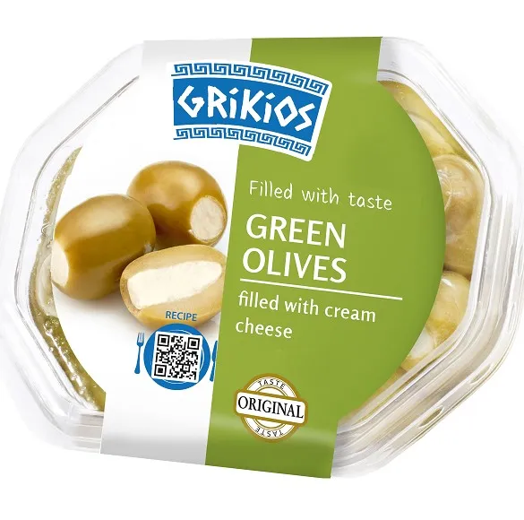 Rohelised oliivid GRIKIOS toorjuustutäidisega 200g