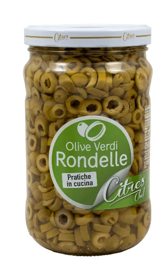 Rohelised oliivid Kreeka CITRES Hojiblanca, viilutatud 2,5/1,55 kg