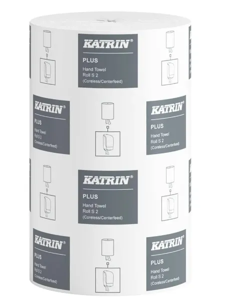 Rullkäterätik KATRIN Plus, S2, valge, 2-kihiline, 60 m, D 14 cm, 240 lehte