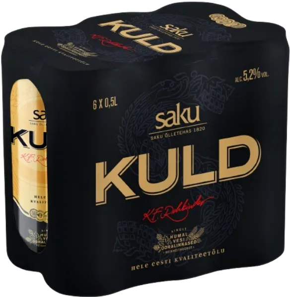 SAKU Kuld, õlu 5,2% 0,5 L 6-pakk, R15/98773/37, purk