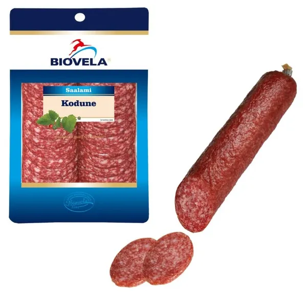 Salaami BIOVELA, Kodune, külmsuitsutatud, viilutatud, 110g