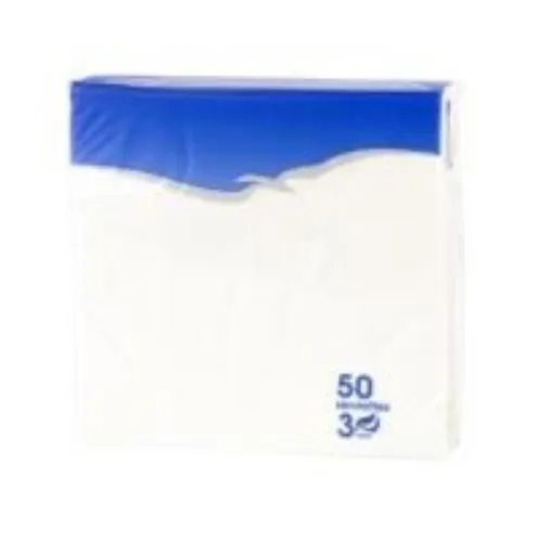 Salvrätikud 33 x 33 cm,  LENEK, valged, 3-kihiline, 50 tk