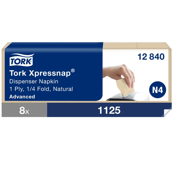Salvrätikud jaoturile N4, 10,7 x 16,5 cm,  1125 tk, loodusvalge, 12840, TORK Xpressnap