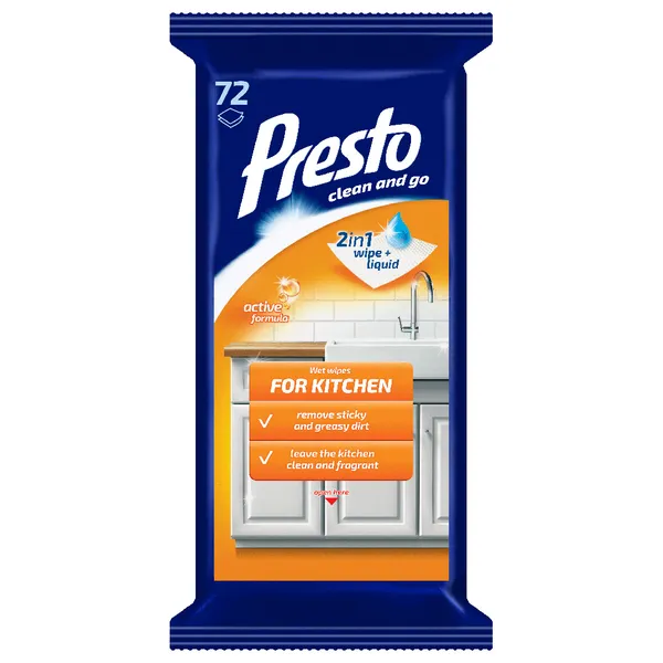 Salvrätikud PRESTO, köögi jaoks, niisked, 72 tk