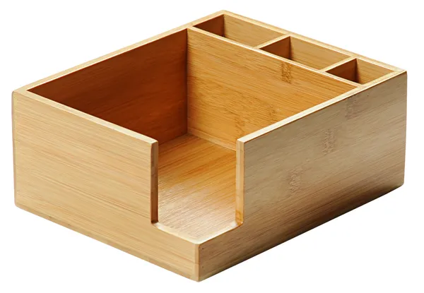 Salvrätikute hoidik, 3 lahtriga tarvikute jaoks, bambus, 22x18cm