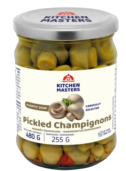 Šampinjonid KITCHEN MASTERS Marineeritud, 480g