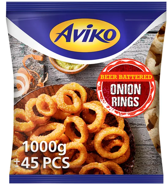 Sibularõngad AVIKO õlletaignas, külmutatud 1kg