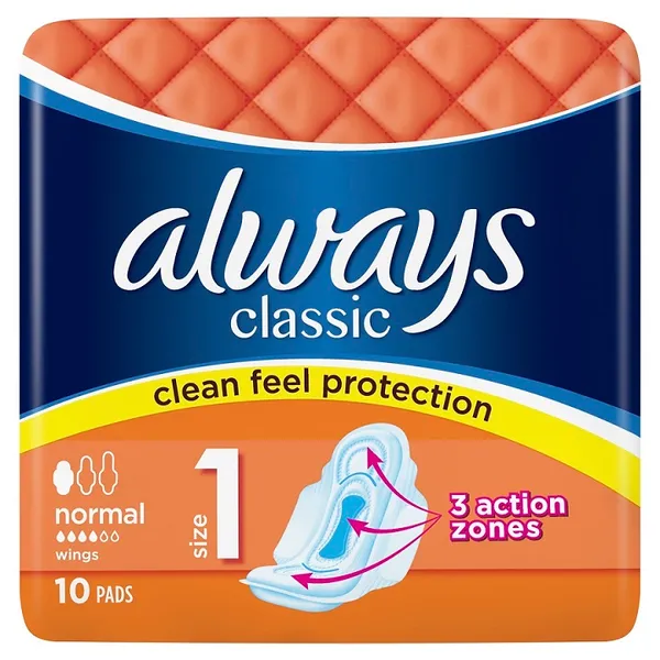 Sidemed ALWAYS Classic Normal S1, 10tk