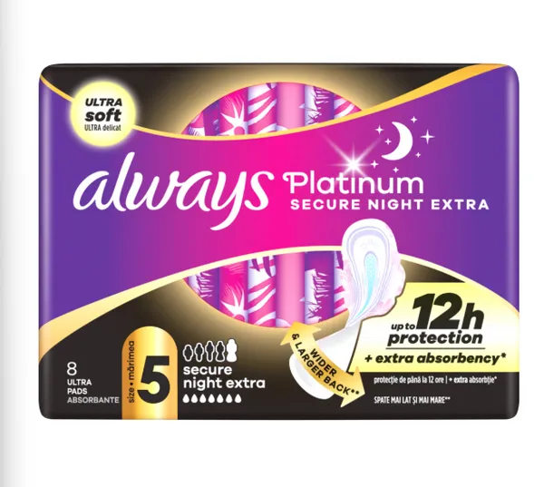 Sidemed ALWAYS Platinum Extra Secure Night S5, 8tk