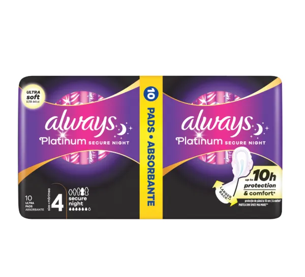 Sidemed ALWAYS Platinum Secure Night S4, 10tk