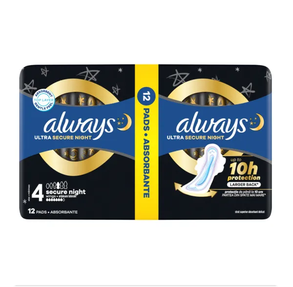 Hügieeniside Ultra Duo Extra Night Protection, ALWAYS, 12 tk