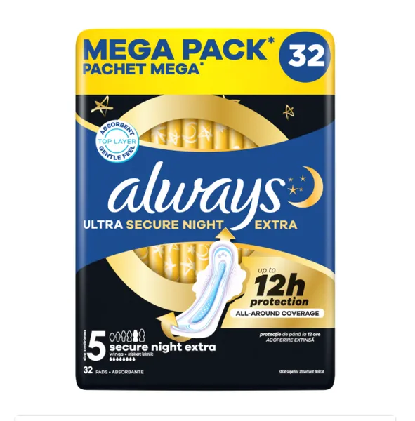 Sidemed ALWAYS Ultra Secure Night Extra Mega Pack S5, 32tk