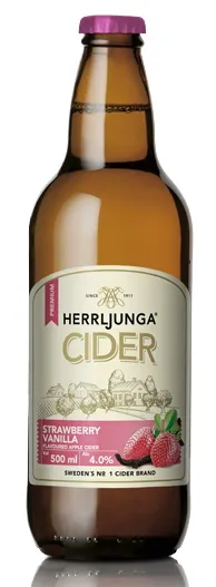 Siider HERRLJUNGA,  maasika/vanilla 4%, 0,5l, pudel R20/149887/36