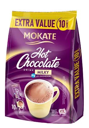Šokolādes dzēriens MOKATE MILK maisiņā 18g x 10gb.