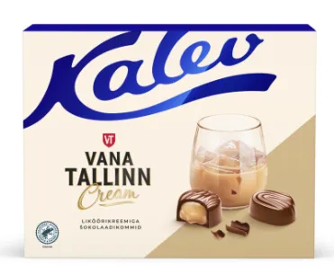 Vana Tallinn liköörikreemi täidisega šokolaadikommid, KALEV, 122 g